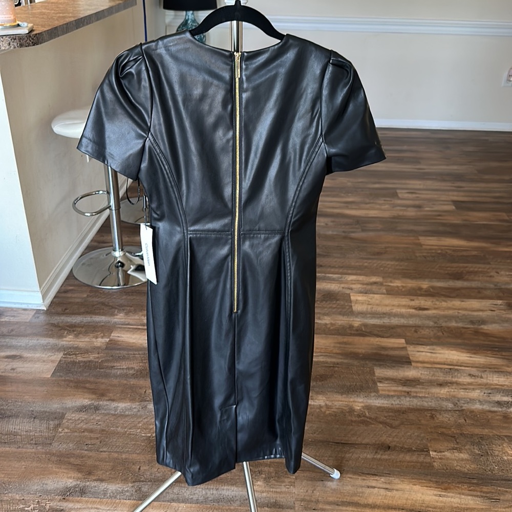Black Leather Calvin Klein Dress - Picture 2 of 4